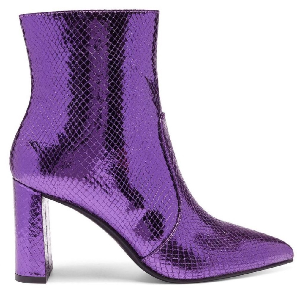 INC International Concepts Purple Snakeskin Ankle Boots - Picture 4 of 6